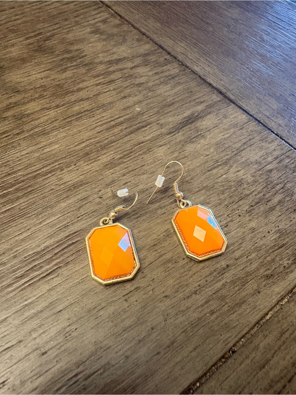 Premier Designs Bright Orange Faceted Drop Earrings